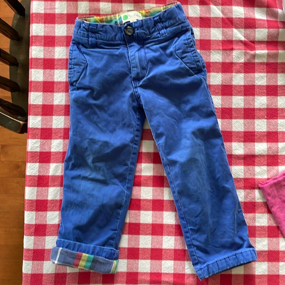 Boden Blue Kids' Pants, plaid-lined, warm, 3T